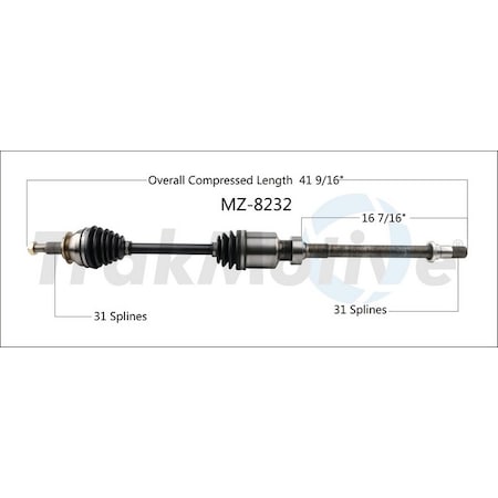 Surtrack Axle Cv Axle Shaft, Mz-8232 MZ-8232